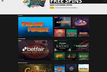 Betfair Casino - main page.
